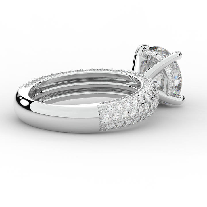 4.80CT.TW ROUND LAB DIAMOND UNDERHALO ENGAGEMENT RING - Nazarelle