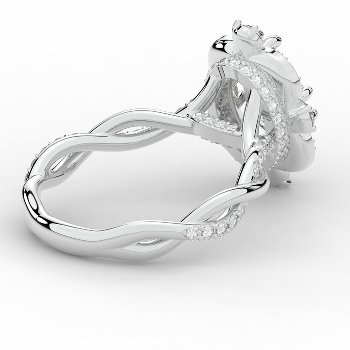 2.70CT.TW OVAL LAB DIAMOND HALO ENGAGEMENT RING - Nazarelle