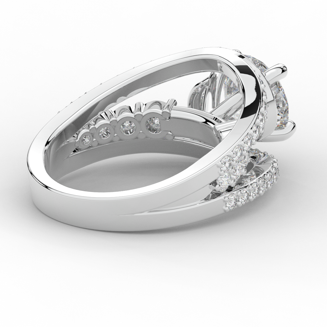 3.30CT.TW ROUND LAB DIAMOND ENGAGEMENT RING - Nazarelle