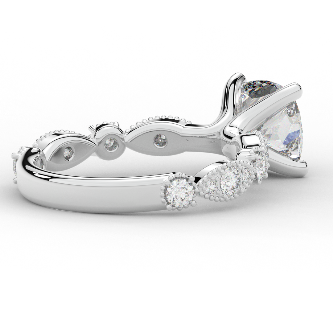 2.50CT.TW CUSHION LAB DIAMOND SOLITAIRE ENGAGEMENT RING - Nazarelle