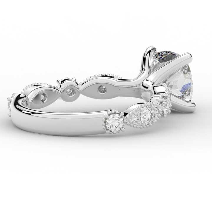 2.50CT.TW CUSHION LAB DIAMOND SOLITAIRE ENGAGEMENT RING - Nazarelle