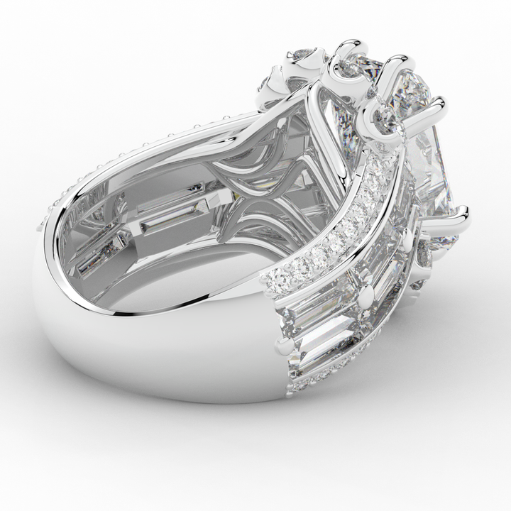8.25CT.TW RADIANT LAB DIAMOND HALO ENGAGEMENT RING - Nazarelle