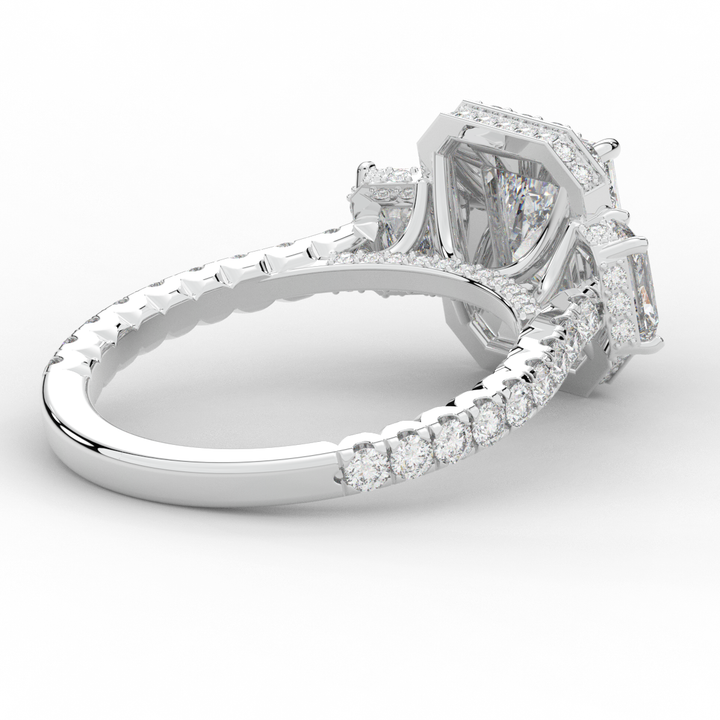 3.20CT.TW RADIANT LAB DIAMOND 3 STONE ENGAGEMENT RING - Nazarelle
