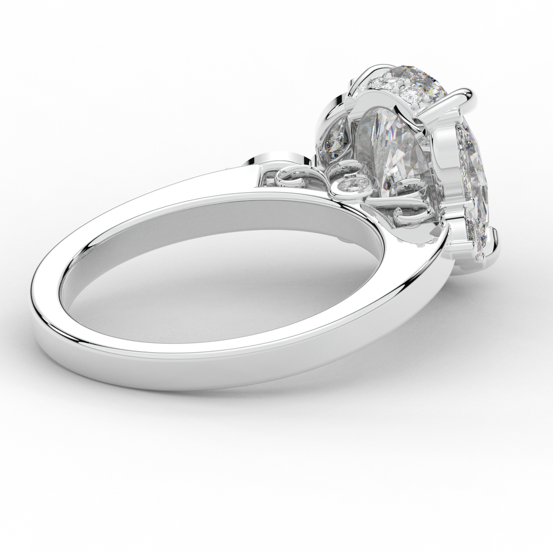 2.85CT.TW OVAL LAB DIAMOND ENGAGEMENT RING - Nazarelle