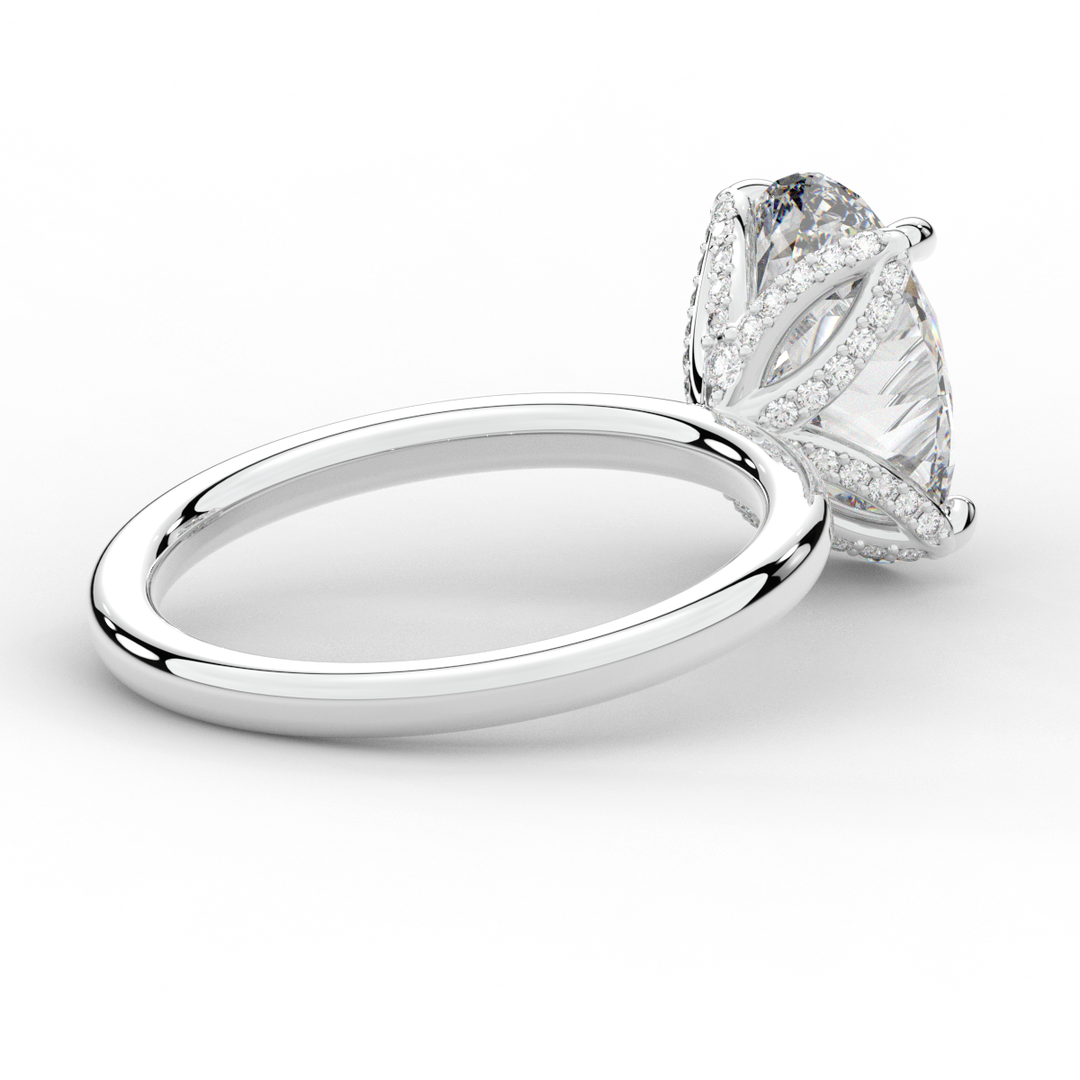 3.10CT.TW OVAL LAB DIAMOND ENGAGEMENT RING - Nazarelle