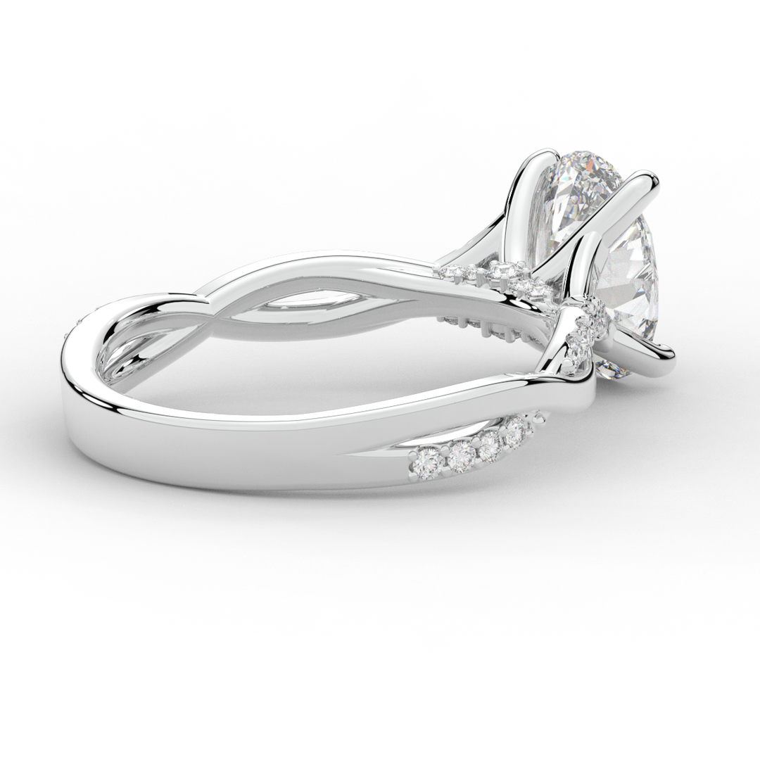 1.70CT.TW OVAL LAB DIAMOND TWIST BAND ENGAGEMENT RING - Nazarelle