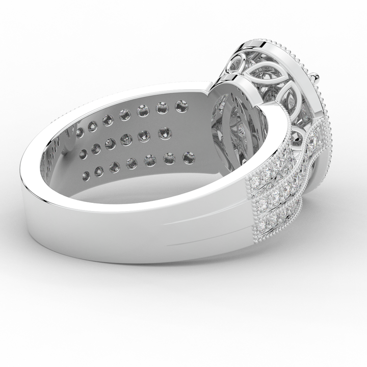 1.80CT.TW OVAL LAB DIAMOND HALO ENGAGEMENT RING - Nazarelle