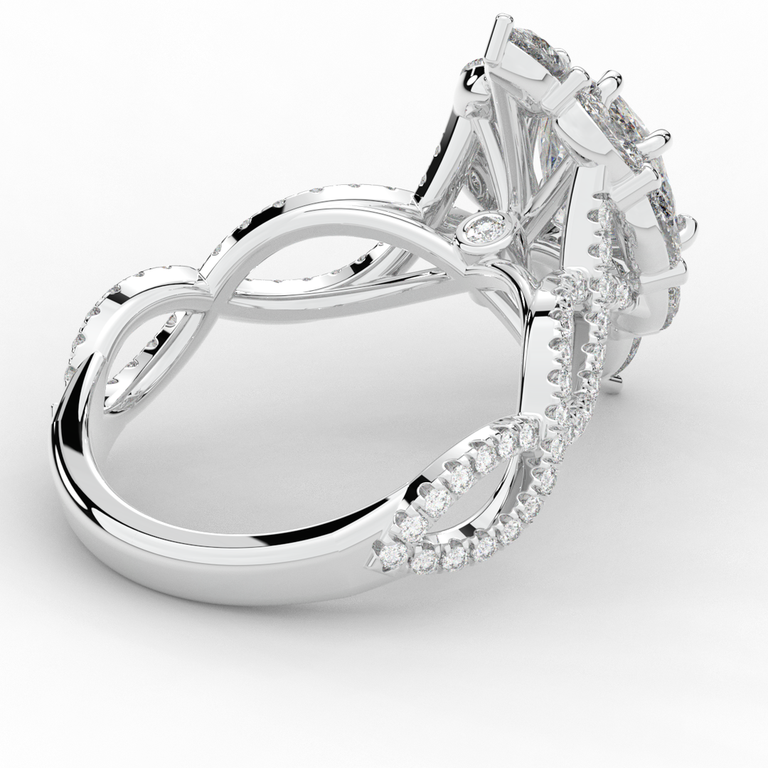 3.00CT.TW OVAL LAB DIAMOND HALO ENGAGEMENT RING - Nazarelle