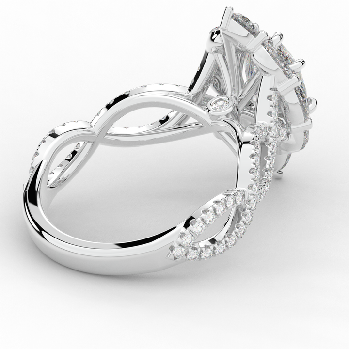 3.00CT.TW OVAL LAB DIAMOND HALO ENGAGEMENT RING - Nazarelle