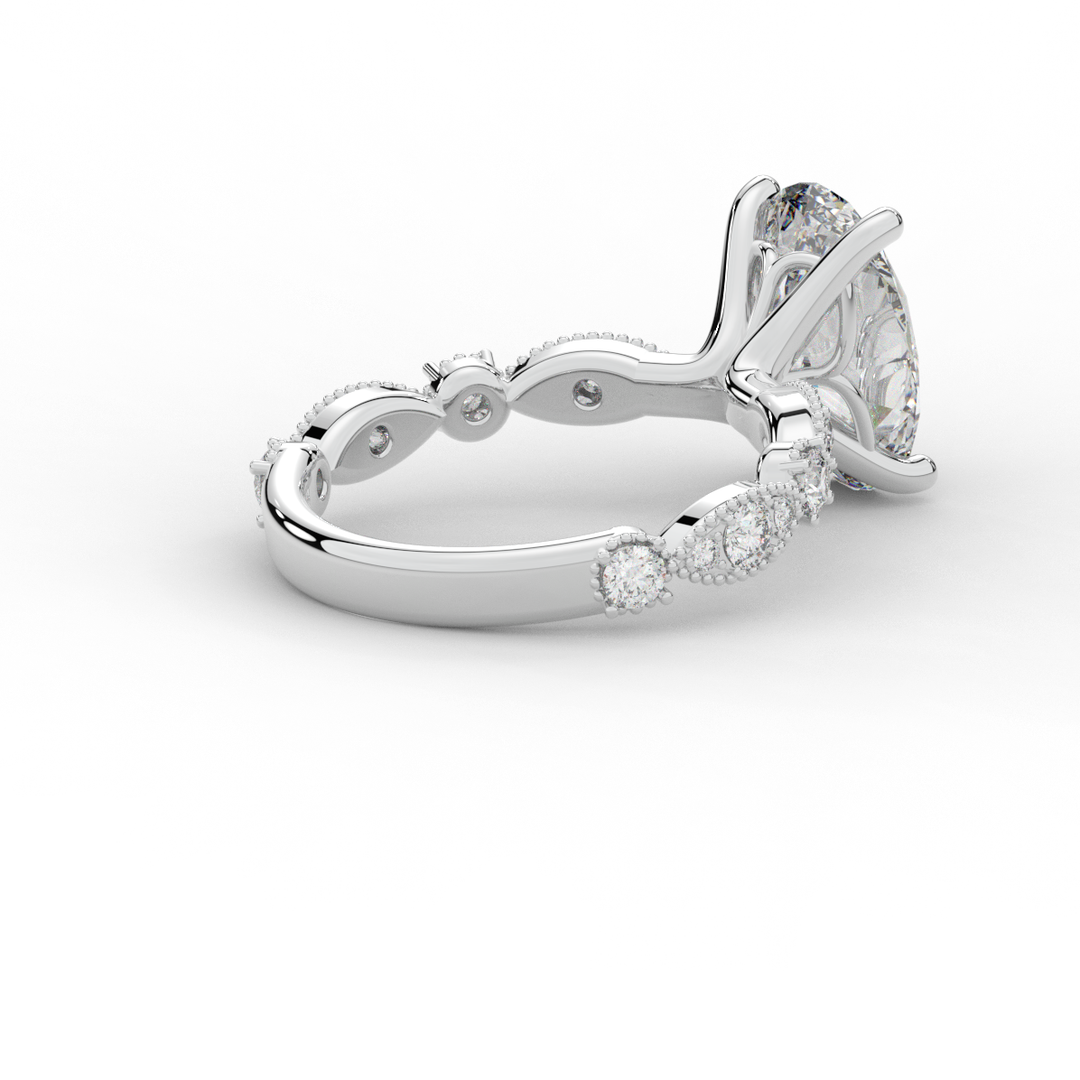 3.50CT.TW OVAL LAB DIAMOND SOLITAIRE ENGAGEMENT RING - Nazarelle