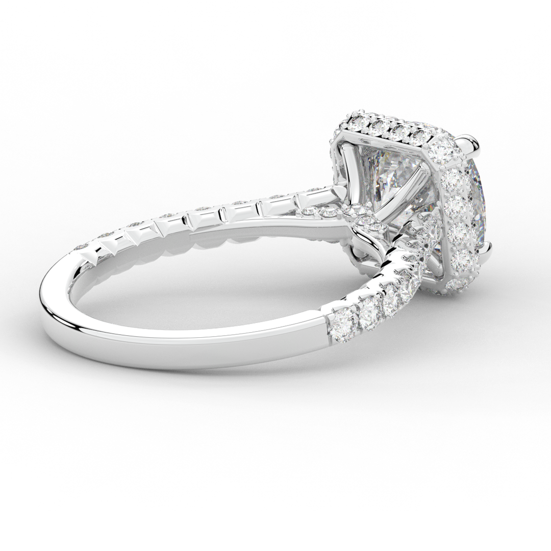 2.75CT.TW CUSHION LAB DIAMOND HALO ENGAGEMENT RING - Nazarelle