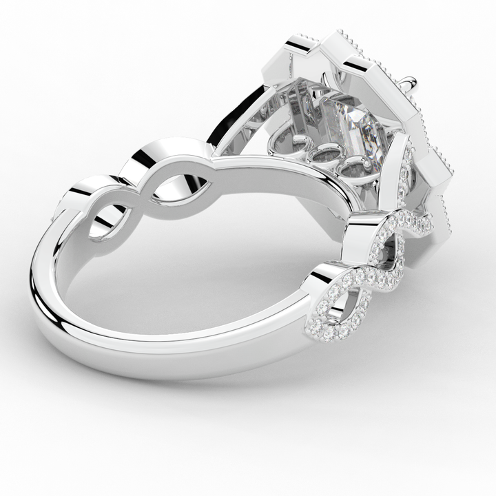 1.90CT.TW EMERALD CUT LAB DIAMOND HALO ENGAGEMENT RING - Nazarelle