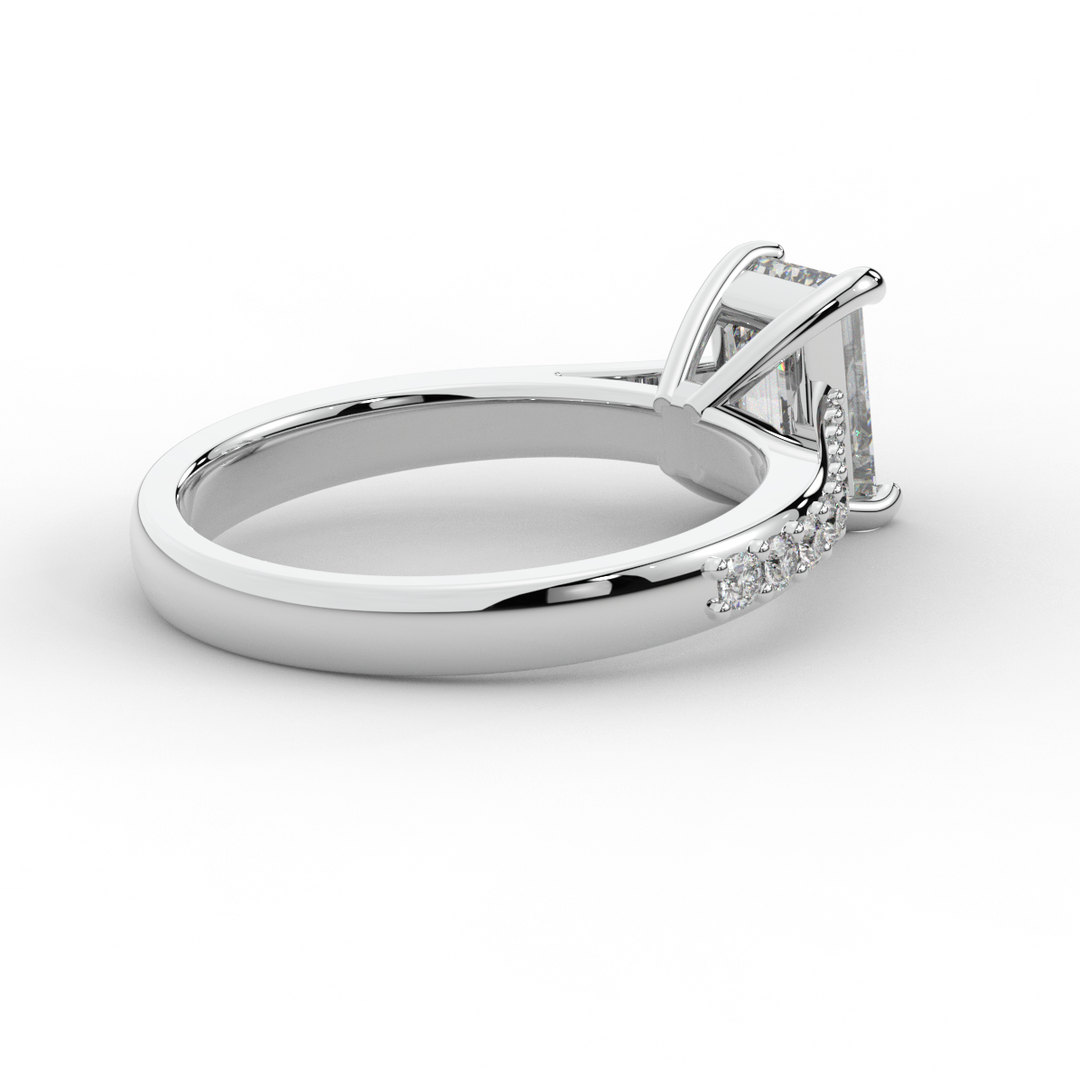 1.25CT.TW EMERALD CUT LAB DIAMOND SOLITAIRE ENGAGEMENT RING - Nazarelle