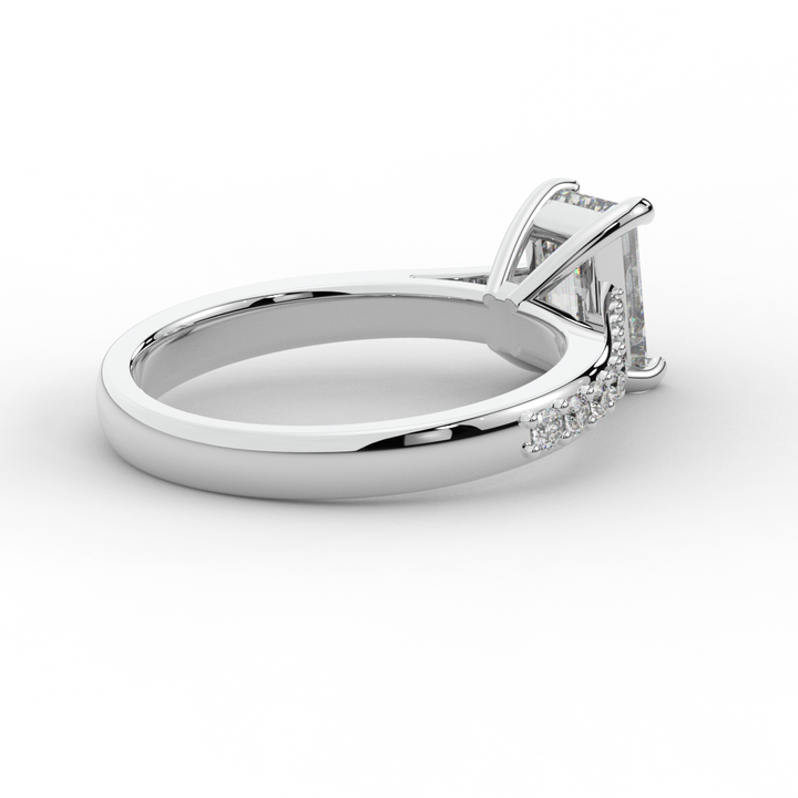 1.25CT.TW EMERALD CUT LAB DIAMOND SOLITAIRE ENGAGEMENT RING - Nazarelle