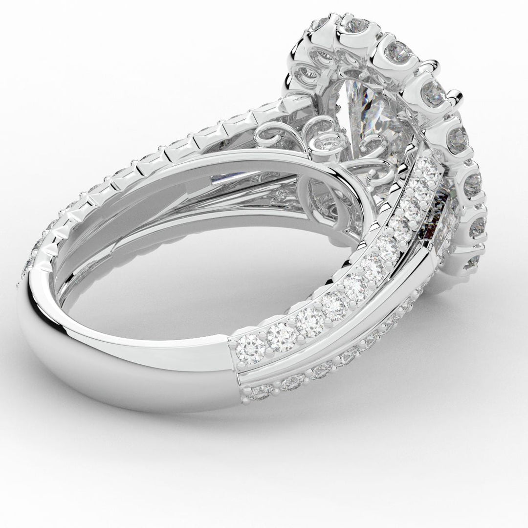 5.75CT.TW OVAL LAB DIAMOND HALO ENGAGEMENT RING - Nazarelle