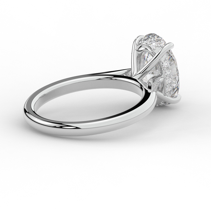 2.05CT.TW OVAL LAB DIAMOND UNDERHALO ENGAGEMENT RING - Nazarelle