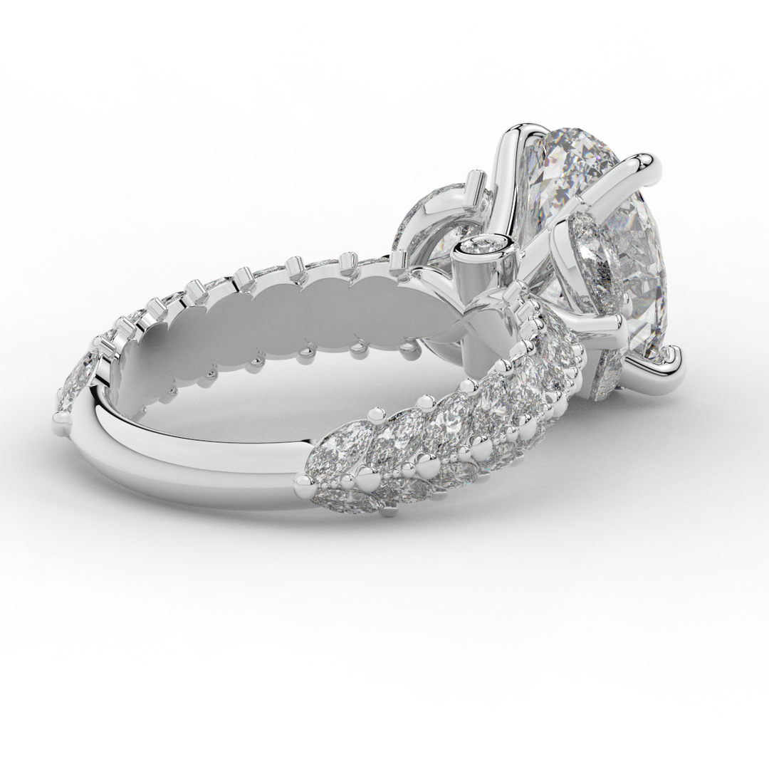 5.25CT.TW OVAL LAB DIAMOND HALO ENGAGEMENT RING - Nazarelle