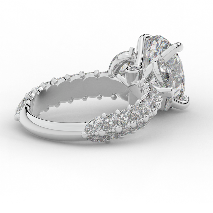 5.25CT.TW OVAL LAB DIAMOND HALO ENGAGEMENT RING - Nazarelle