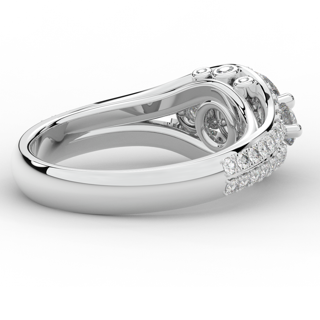 1.90CT.TW ROUND LAB DIAMOND THREE STONE ENGAGEMENT RING - Nazarelle