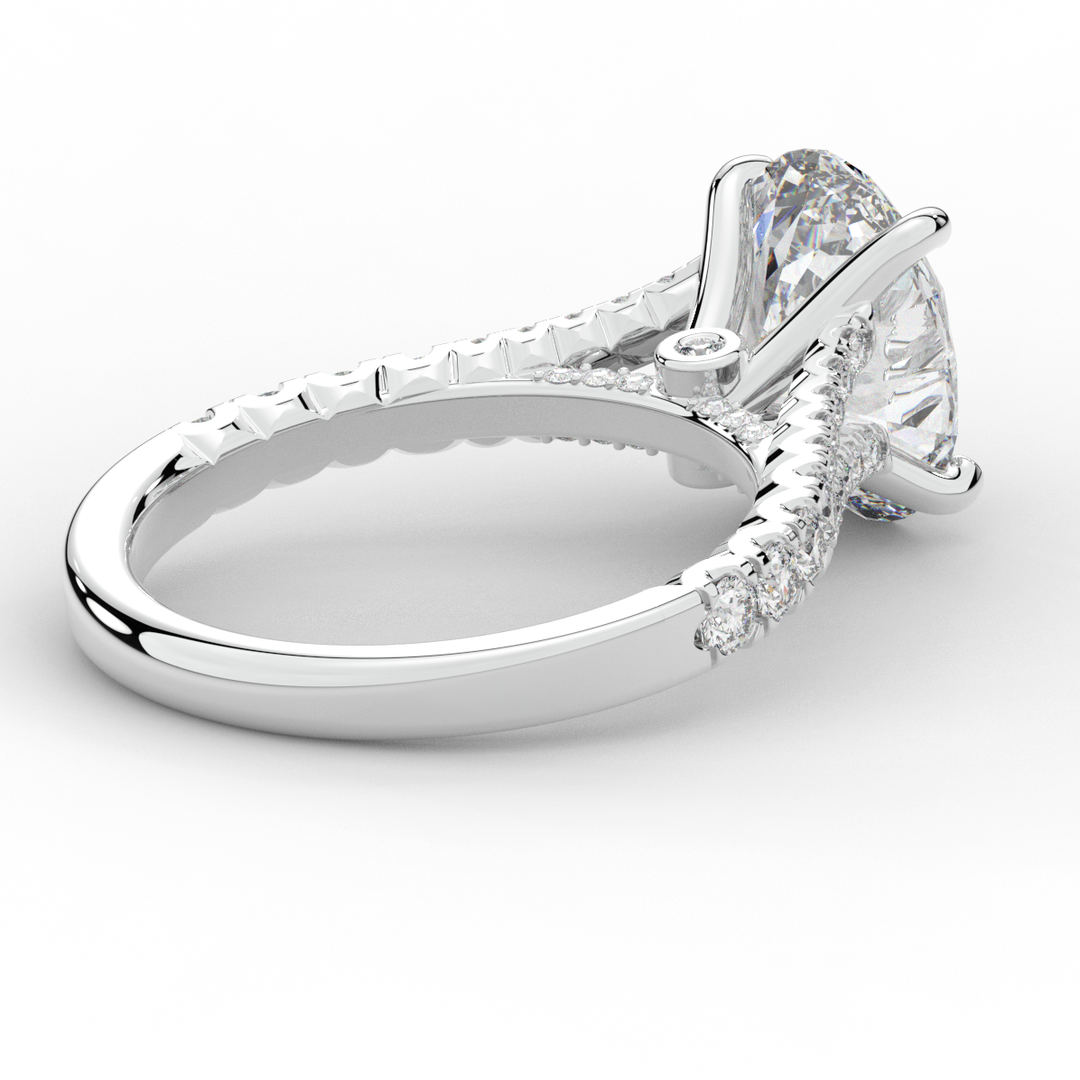 3.45CT.TW OVAL LAB DIAMOND ENGAGEMENT RING - Nazarelle