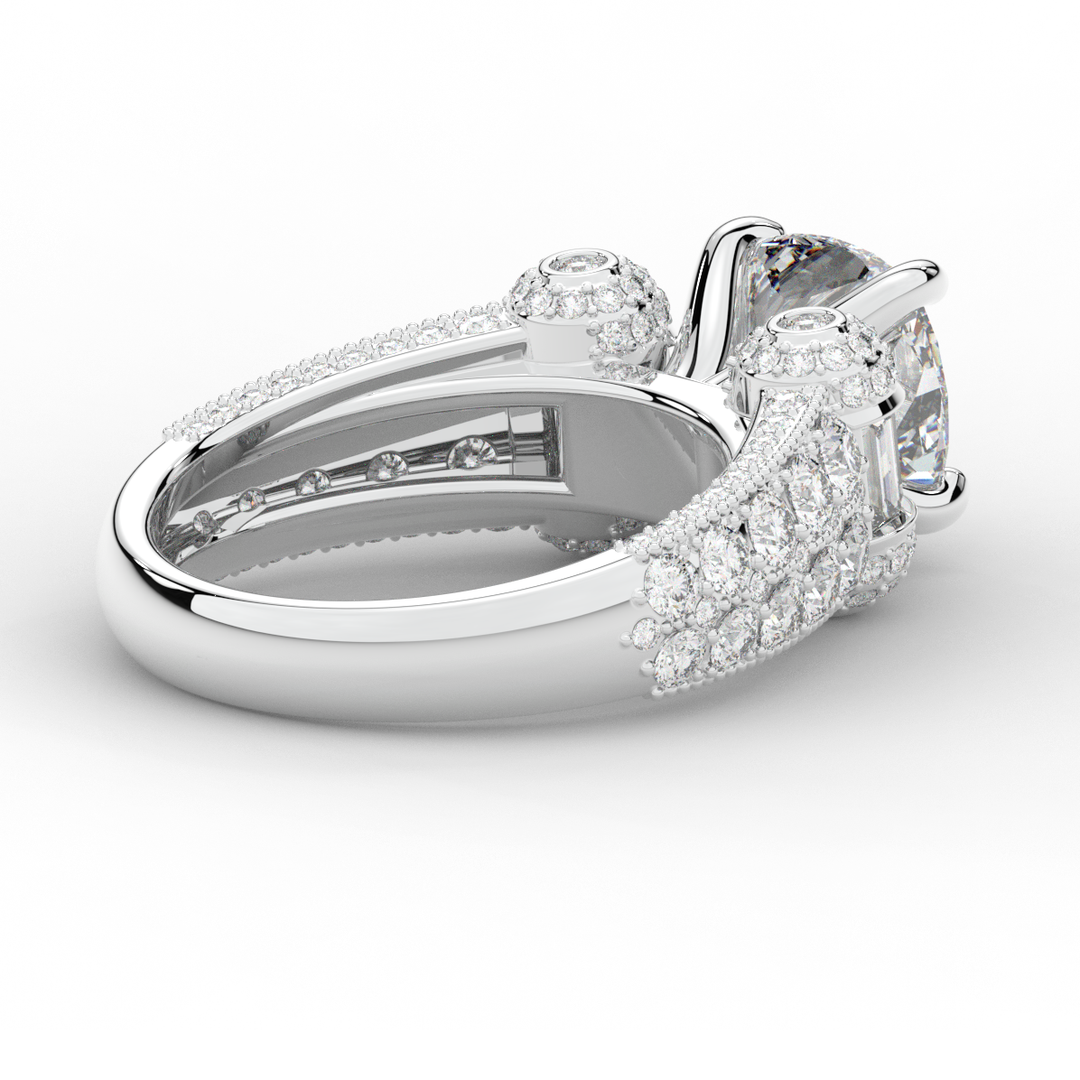 4.75CT.TW CUSHION LAB DIAMOND ENGAGEMENT RING - Nazarelle