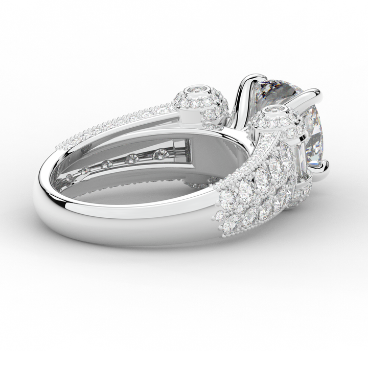 4.75CT.TW CUSHION LAB DIAMOND ENGAGEMENT RING - Nazarelle