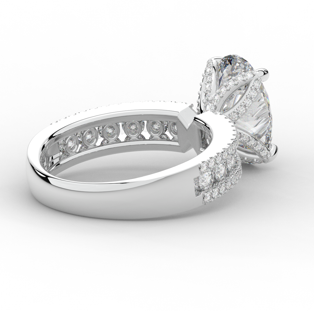 3.95CT.TW OVAL LAB DIAMOND SOLITAIRE ENGAGEMENT RING - Nazarelle