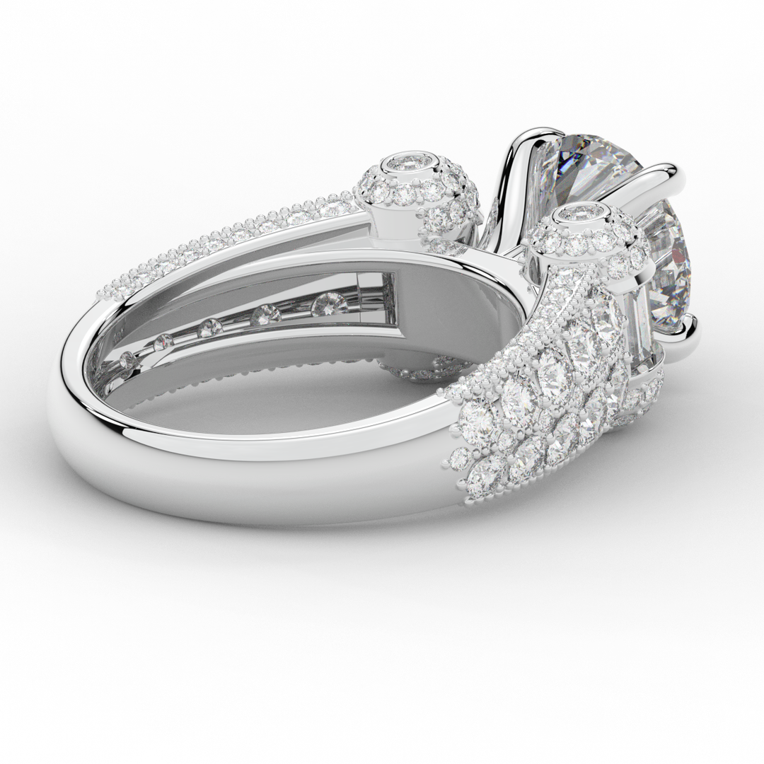 4.75CT.TW ROUND LAB DIAMOND ENGAGEMENT RING - Nazarelle