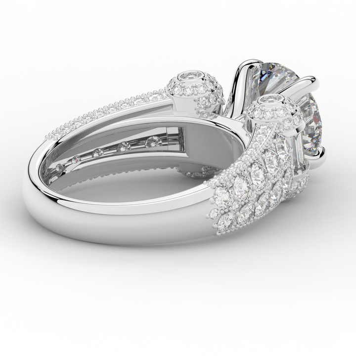 4.75CT.TW ROUND LAB DIAMOND ENGAGEMENT RING - Nazarelle
