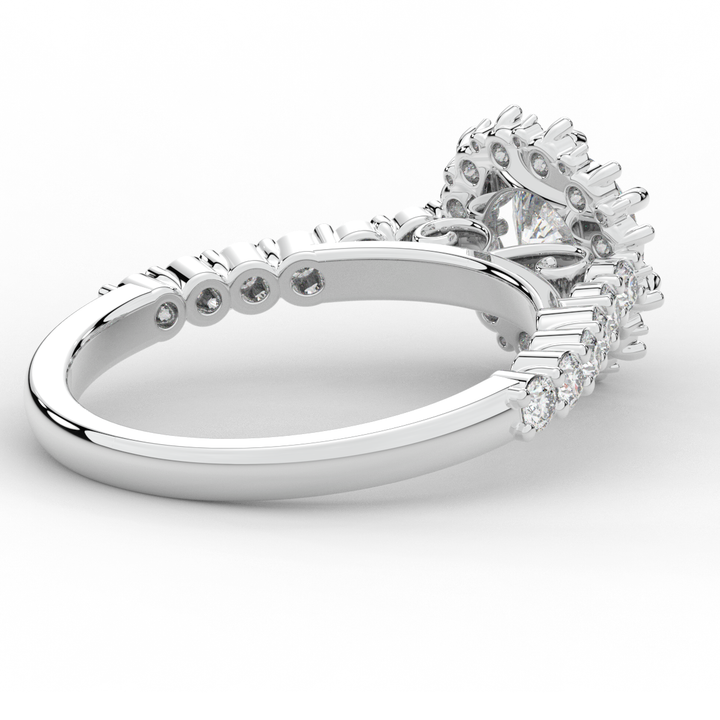 1.60CT.TW ROUND LAB DIAMOND HALO ENGAGEMENT RING - Nazarelle