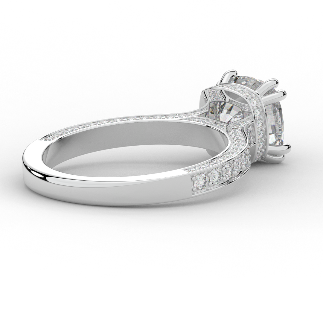 2.60CT.TW CUSHION LAB DIAMOND SOLITAIRE ENGAGEMENT RING - Nazarelle