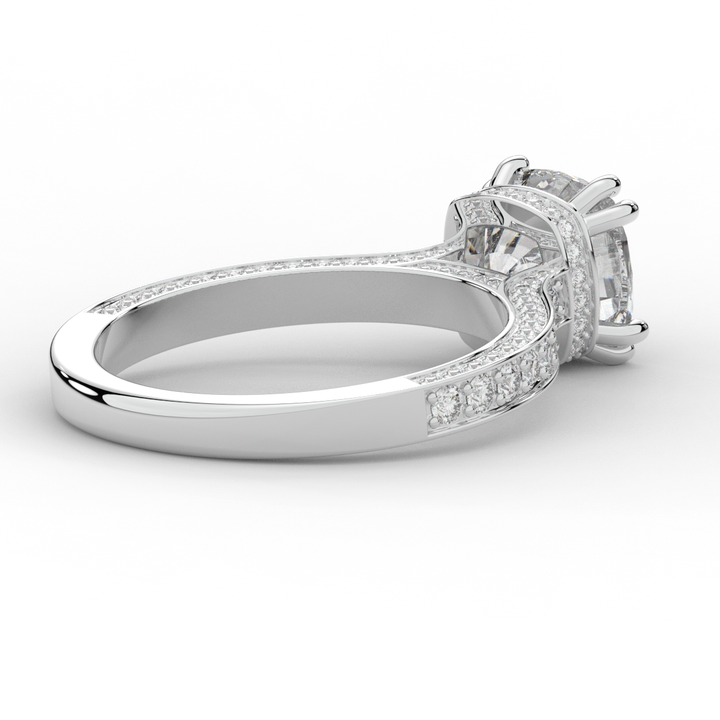 2.60CT.TW CUSHION LAB DIAMOND SOLITAIRE ENGAGEMENT RING - Nazarelle