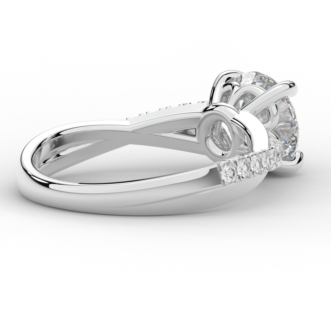 2.20CT.TW ROUND LAB DIAMOND TWISTBAND ENGAGEMENT RING