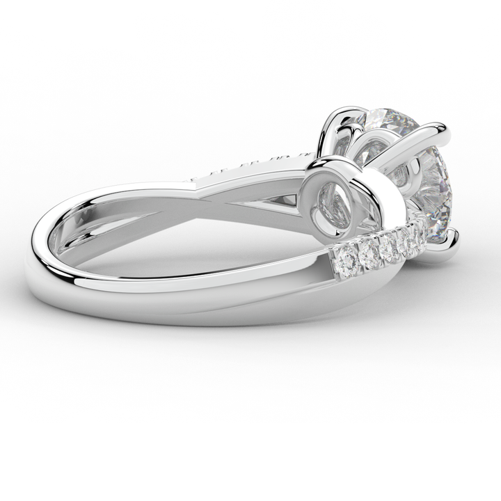 2.20CT.TW ROUND LAB DIAMOND TWISTBAND ENGAGEMENT RING