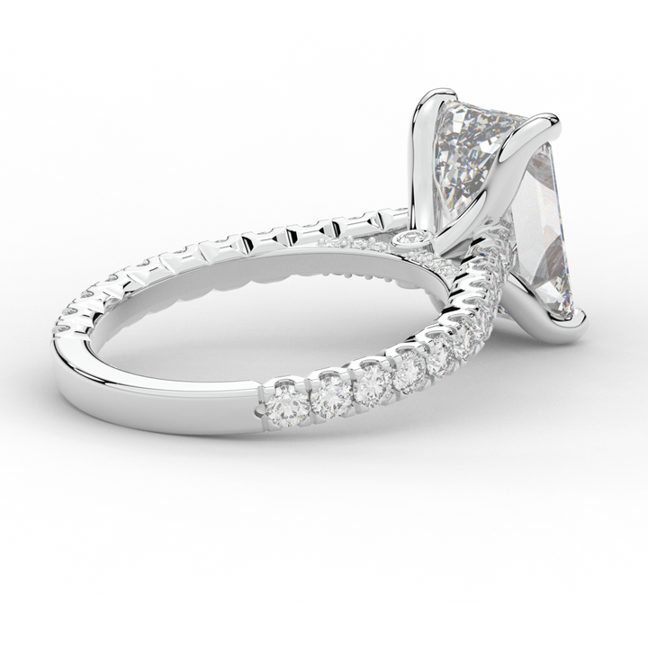 4.25CT.TW EMERALD CUT LAB DIAMOND SOLITAIRE ENGAGEMENT RING - Nazarelle