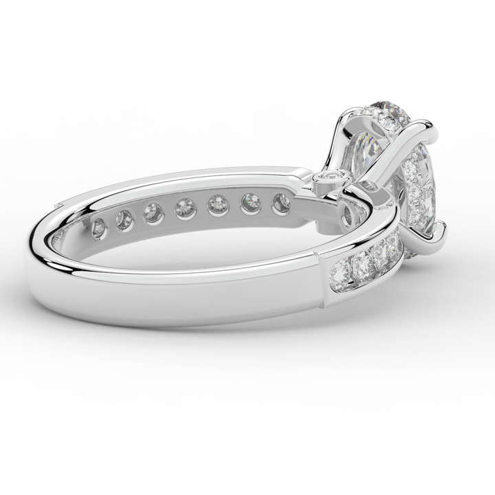 1.95CT.TW OVAL LAB DIAMOND UNDERHALO ENGAGEMENT RING - Nazarelle