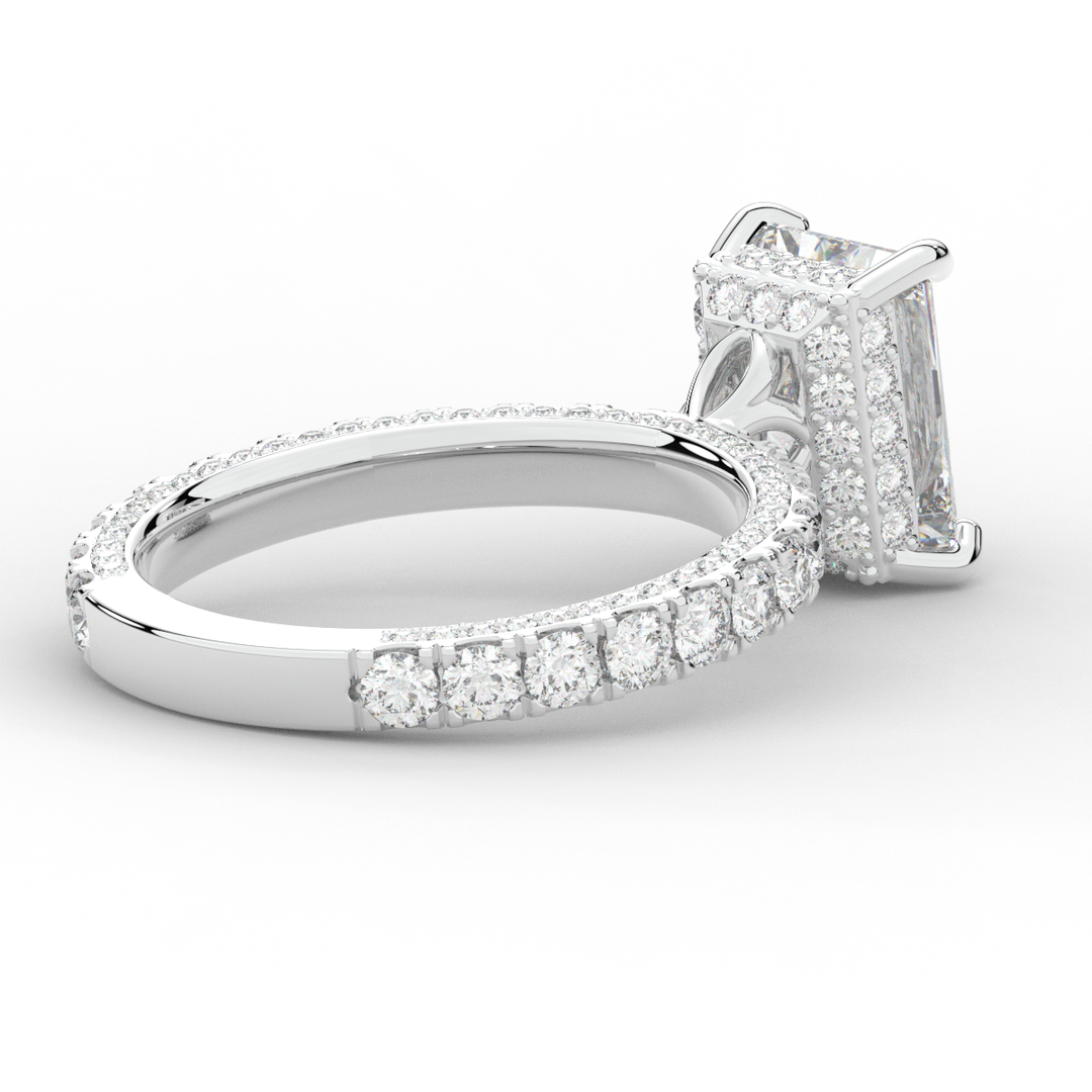 3.00CT.TW RADIANT LAB DIAMOND ENGAGEMENT RING - Nazarelle