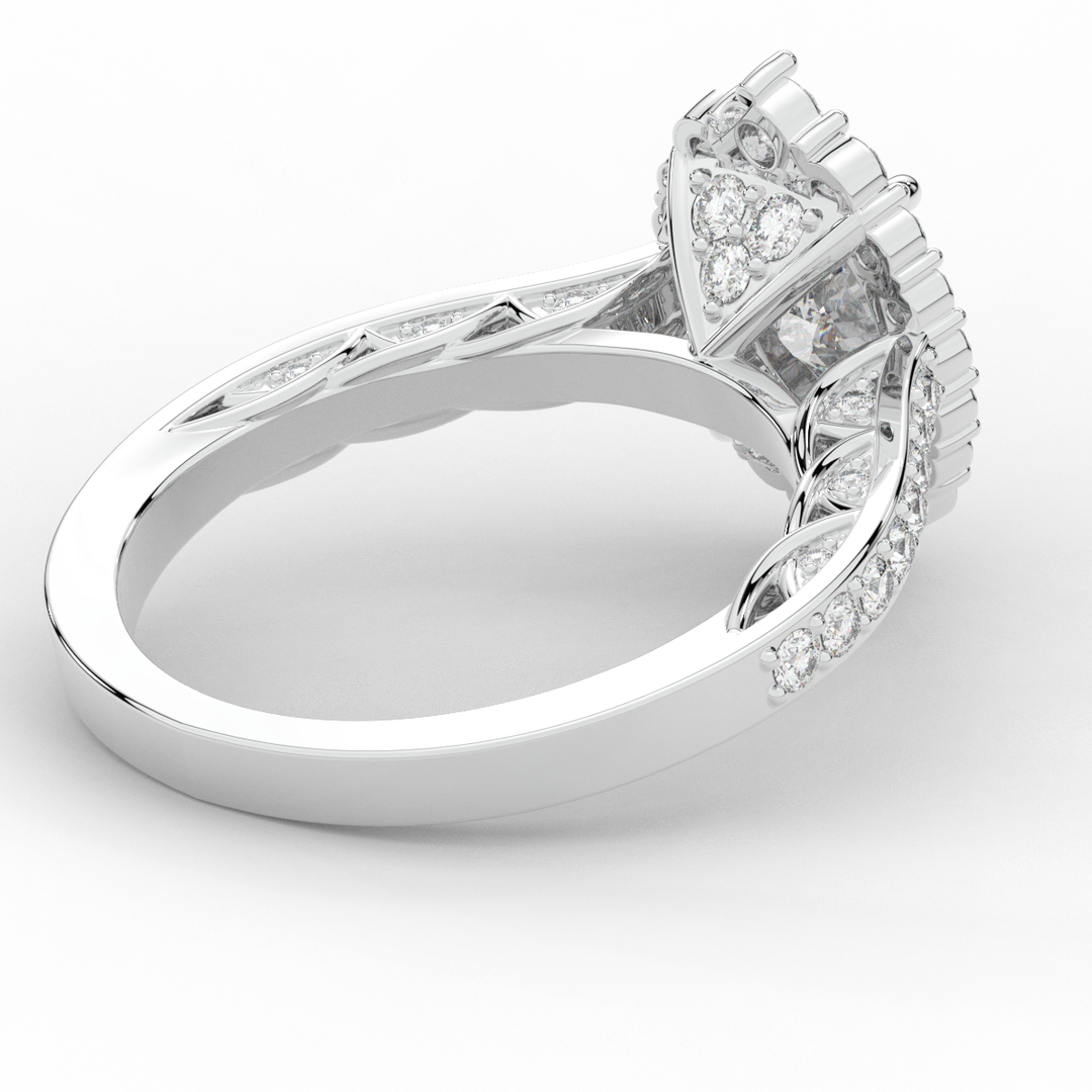 1.75CT.TW OVAL LAB DIAMOND HALO ENGAGEMENT RING - Nazarelle