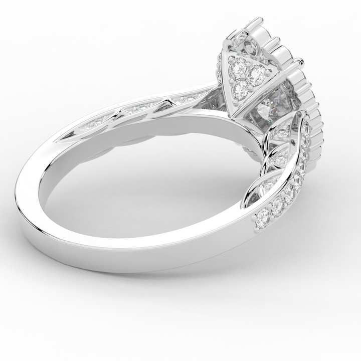 1.75CT.TW OVAL LAB DIAMOND HALO ENGAGEMENT RING - Nazarelle