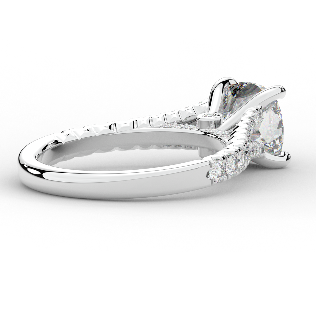 2.45CT.TW CUSHION LAB DIAMOND ENGAGEMENT RING - Nazarelle