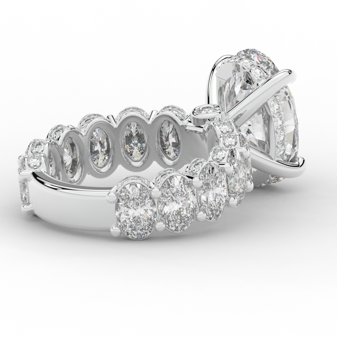 10.90CT.TW OVAL LAB DIAMOND SOLITAIRE ENGAGEMENT RING - Nazarelle