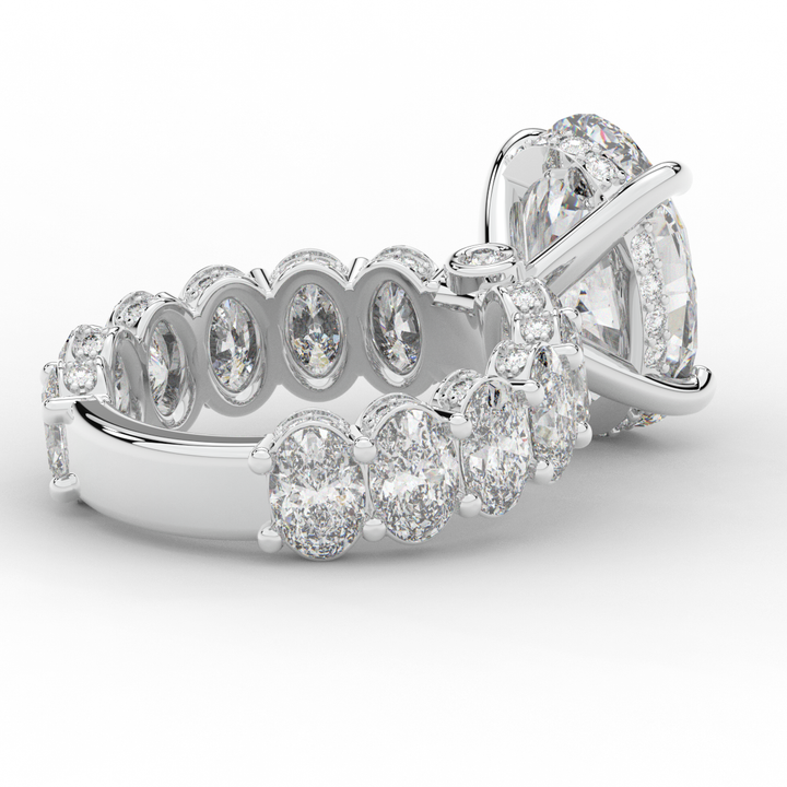 10.90CT.TW OVAL LAB DIAMOND SOLITAIRE ENGAGEMENT RING - Nazarelle