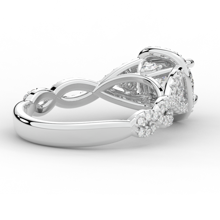 1.30CT.TW ROUND LAB DIAMOND HALO ENGAGEMENT RING - Nazarelle