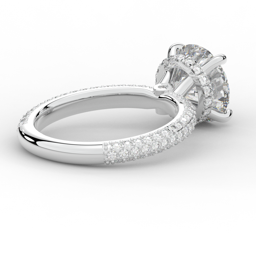 3.60CT.TW ROUND LAB DIAMOND SOLITAIRE ENGAGEMENT RING - Nazarelle