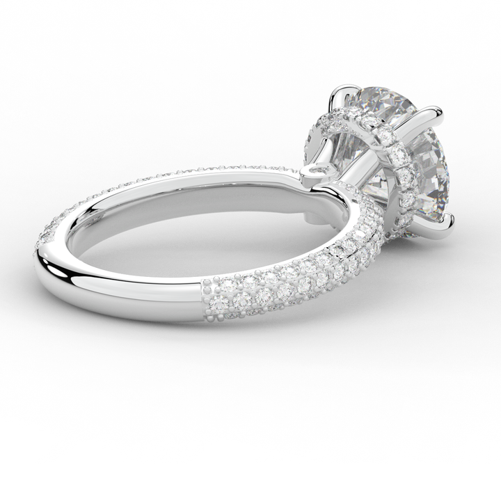 3.60CT.TW ROUND LAB DIAMOND SOLITAIRE ENGAGEMENT RING - Nazarelle