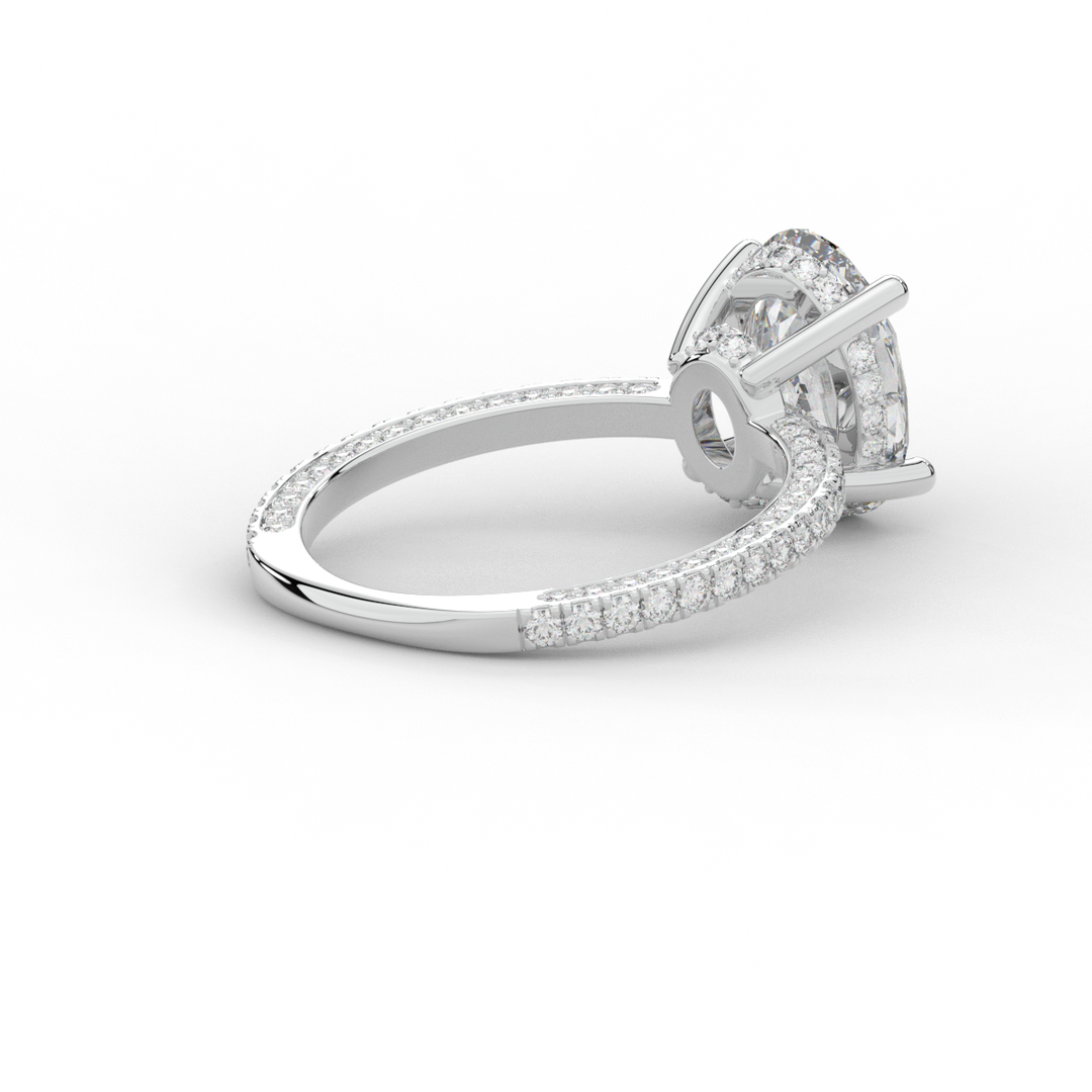 3.15CT.TW OVAL LAB DIAMOND SOLITAIRE ENGAGEMENT RING - Nazarelle