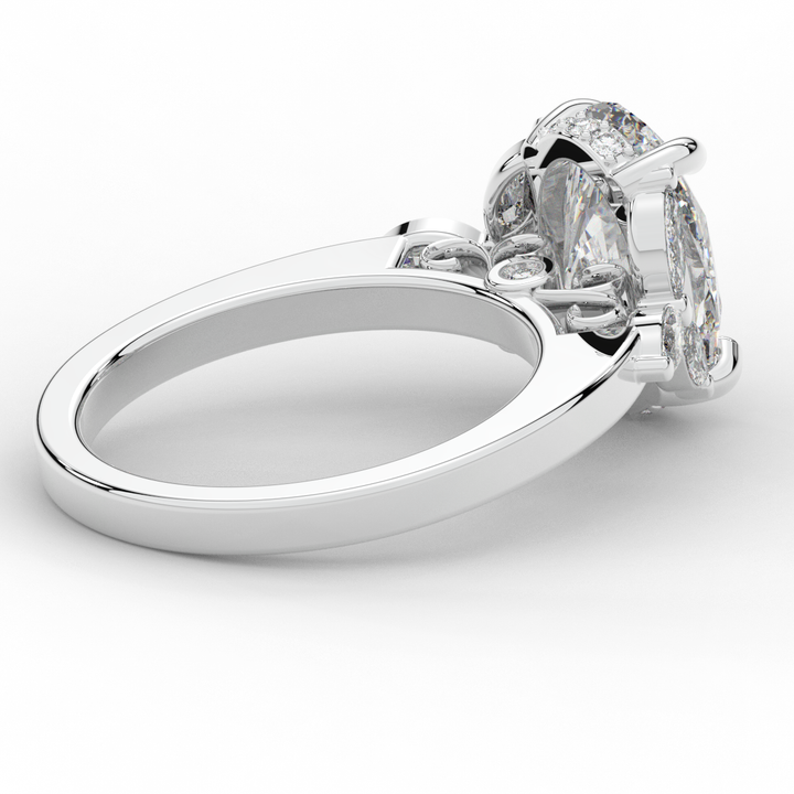 2.85CT.TW OVAL LAB DIAMOND ENGAGEMENT RING - Nazarelle