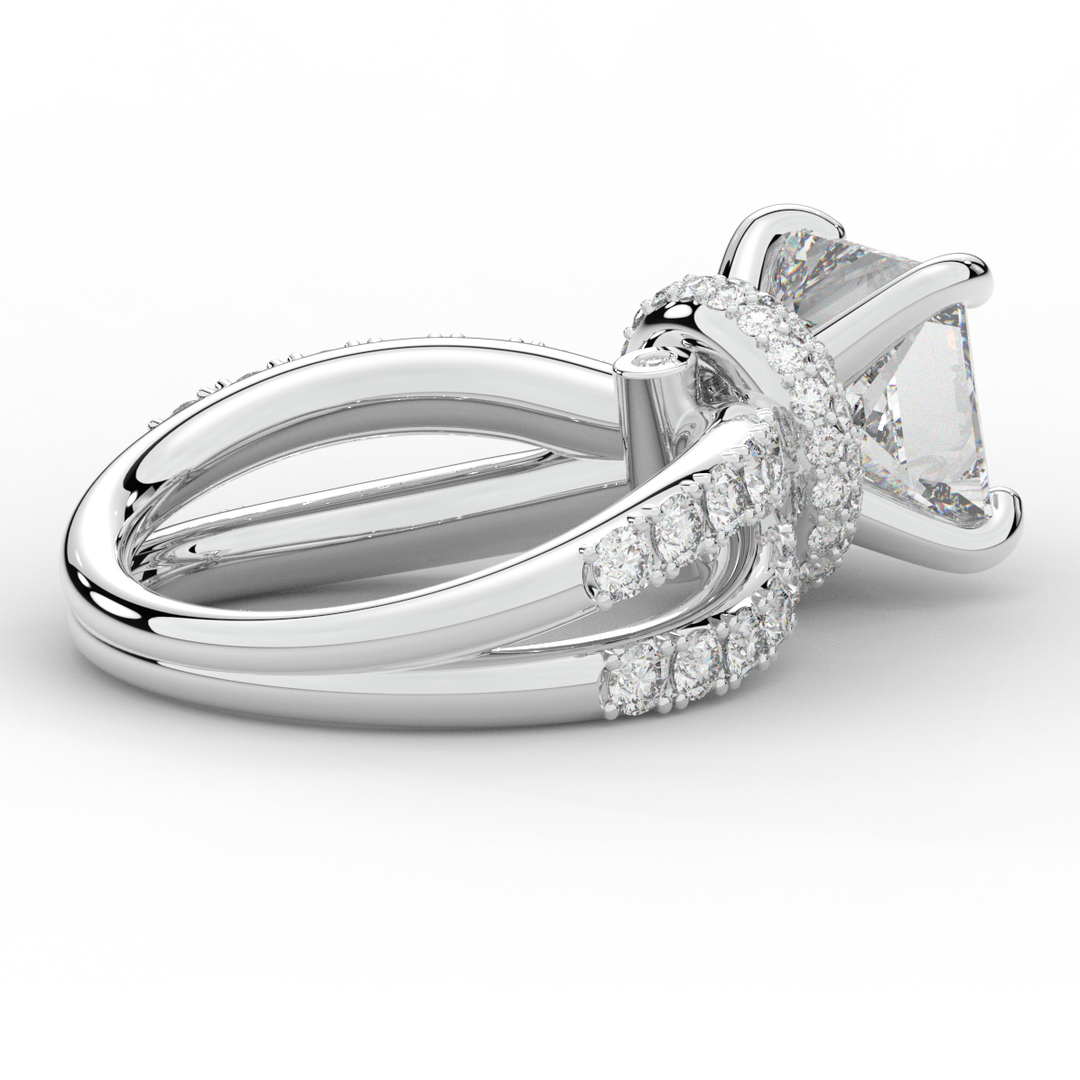 5.25CT.TW PRINCESS LAB DIAMOND ENGAGEMENT RING