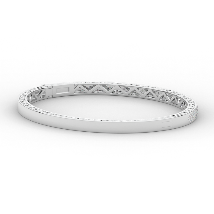 0.75CT.TW 3 ROW ROUND LAB DIAMOND  BANGLE - Nazarelle