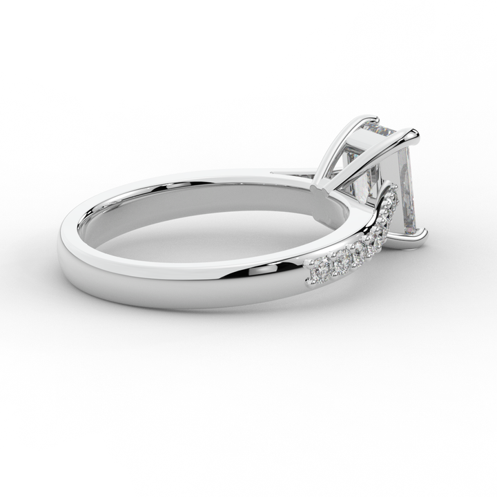 1.25CT.TW EMERALD CUT LAB DIAMOND SOLITAIRE ENGAGEMENT RING - Nazarelle